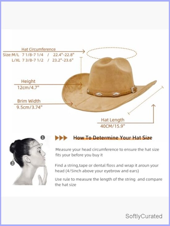 Unisex Wide Brim Cattleman Cowboy Hat - Western Cowgirl Gift main image 6